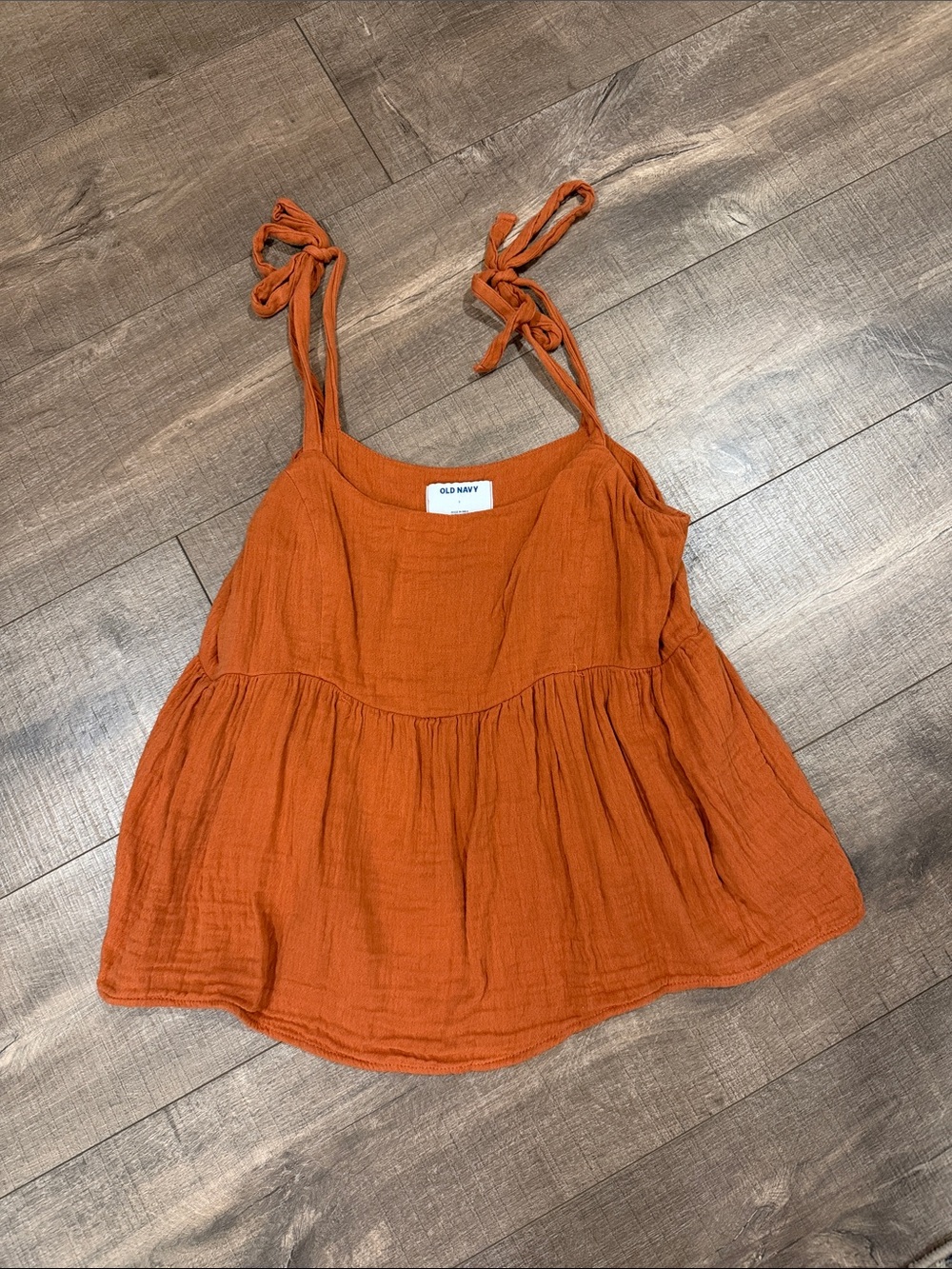 Old Navy Burnt Orange Tie-Strap Babydoll Camisole